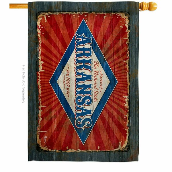 Guarderia 28 x 40 in. Arkansas Vintage American State House Flag with Double-Sided Horizontal  Banner Garden GU3912233